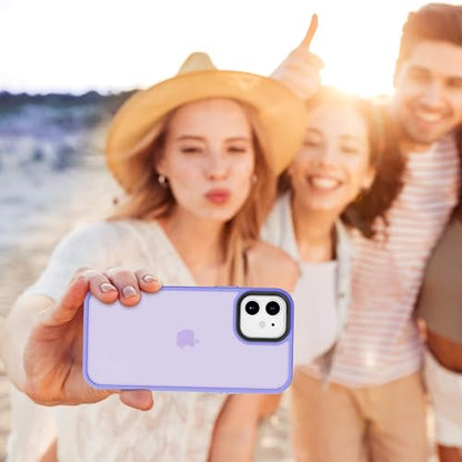 ULAK Compatible with iPhone 12 Case, iPhone 12 Pro Cover, Transparent Frosted Protective Phone Case, Soft TPU Women Girls Shockproof Protective Cover for iPhone 12 & iPhone 12 Pro 6.1 inch, Lilac | Transparent Frosted Protective Case, Soft TPU Women Girls