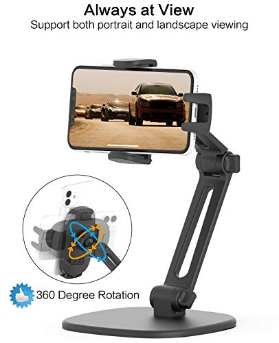 APPS2Car Phone Stand for Desk, Adjustable Cell Phone Holder for Office - color: Black - Phone Stand