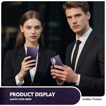 Compatible with Samsung Galaxy S25 Ultra Case Wallet with Card Holder [4 Card Slots] Kickstand [RFID Blocking] PU Leather Phone Case Flip Folio Protective Cover TPU Shockproof,Purple - color: Purple, size: Samsung Galaxy S25 Ultra