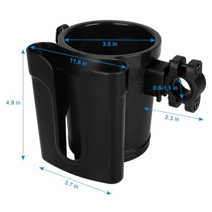 Accmor 3-in-1 Bike Cup Holder with Cell Phone Keys Holder, Bike Water Bottle Holders, Universal Bar Drink Cup Can Holder for Bicycles, Motorcycles, Scooters - color: Black-New Style