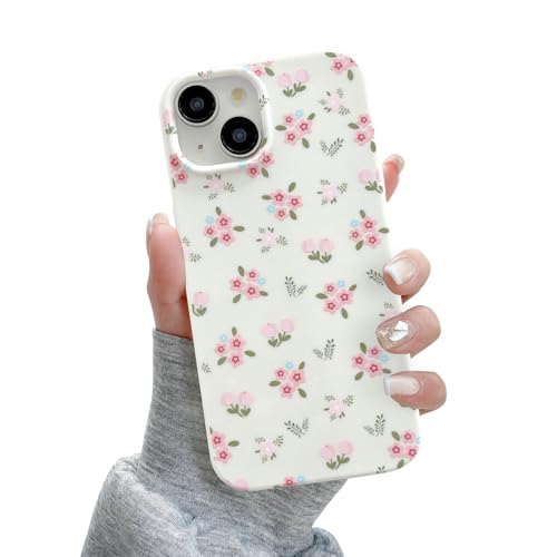 QLTYPRI for iPhone 13 Case Cute Pink Floral Flower, Floral | Cute Flower Pattern Aesthetic Phone Case,Raised Camera Protection,Slim Soft TPU Shockproof Protective Cover for Girls Women - color: Floral, size: iPhone 13