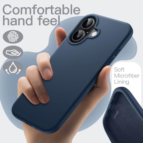 JETech Silicone Case for iPhone 17, Navy Blue | Silky Soft Touch, Shockproof Protection, Scratch Resistant, Microfiber Lining - color: Navy Blue, size: iPhone 17