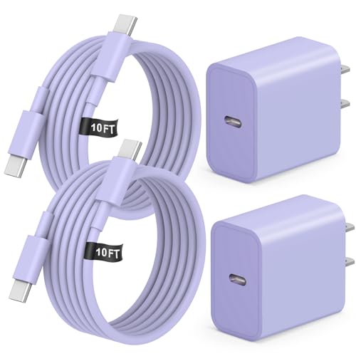 260806 iPhone 17 Charger Fast Charging Apple Charger & 10ft Cable - Purple - color: Purple