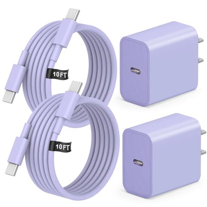 260806 iPhone 17 Charger Fast Charging Apple Charger & 10ft Cable - Purple - color: Purple