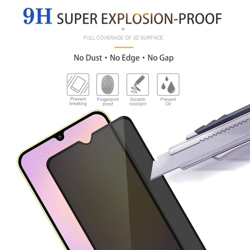 3 Pack Privacy Screen Protector for Samsung Galaxy A25 5G - color: Samsung Galaxy A25