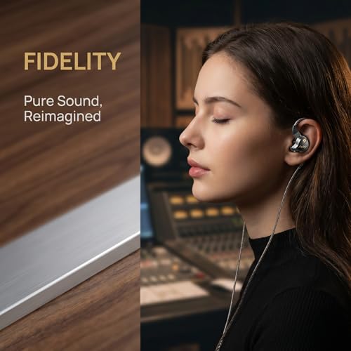 3.5mm Wired IEM Earbuds with Mic, 10mm Driver, Detachable Cable - color: Black, size: 3.5mm