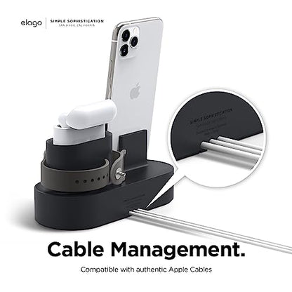 elago 3 in 1 Charging Station for iPhone, AirPods, AirPods Pro, Apple Watch - color: Black