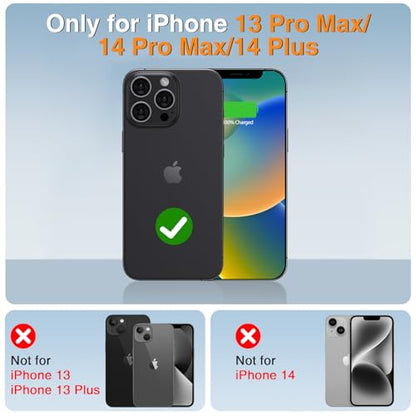 BOPPS for iPhone 13 Pro Max/14 Pro Max/14 Plus with Stand,Ultra Slim 8500 Portable Rechargeable Strong Protective Extended Case Cover for iPhone 14 pro max,13 pro max ，Black - size: iPhone 13 Pro Max /14 Pro Max/14 Plus