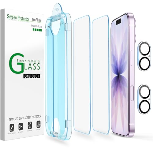 amFilm OneTouch for iPhone 17 Screen Protector 6.3'' Tempered Glass - size: IPH17-6.3”