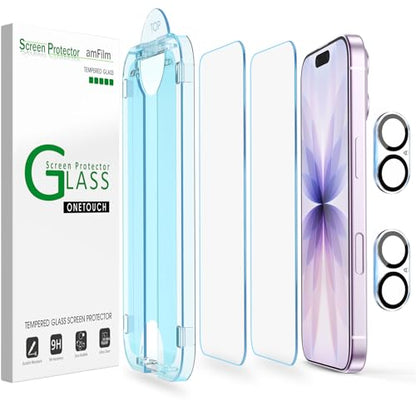 amFilm OneTouch for iPhone 17 Screen Protector 6.3'' Tempered Glass - size: IPH17-6.3”