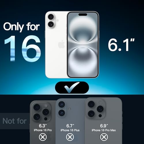 JETech Screen Protector for iPhone 16, 3-Pack | 9H Tempered Glass, HD Clear, Anti-Scratch Protection, Easy Installation Tool - size: iPhone 16