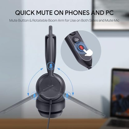 Yealink UH42 USB-C/A Wired Headset,AI Noise Cancelling Mic,in-Line Controls - color: Single-Ear (Teams）, size: USB-C/A