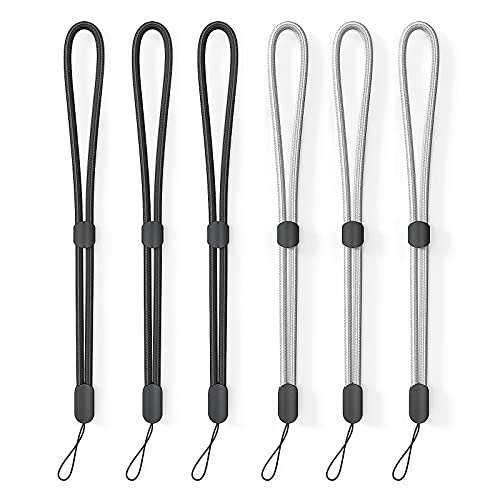 Avorast 6 Pack Cell Phone Camera Wrist Straps, Wrist Lanyards - color: Black&sliver