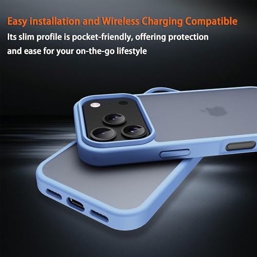 for iPhone 17 pro Case Translucent Matte Phone Cover, [10 FT Military Grade Drop Protection] Slim Durable Shockproof Protective Bumper (Light Blue, iPhone 17 pro) - color: Light Blue, size: iPhone 17 pro