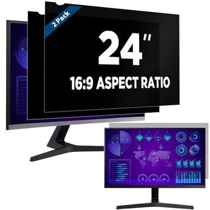 Magicmoon 2-Pack 24 Inch Computer Privacy Screen Filter for 16:9 Monitor