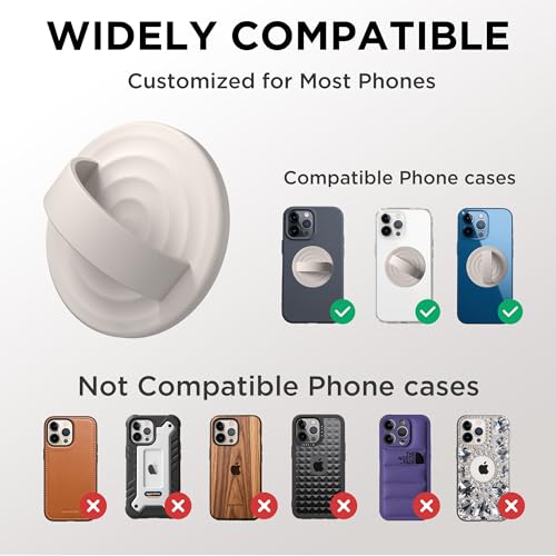 Magnetic Phone Grip for MagSafe, Silicone Ring Grip, Stone - color: Stone