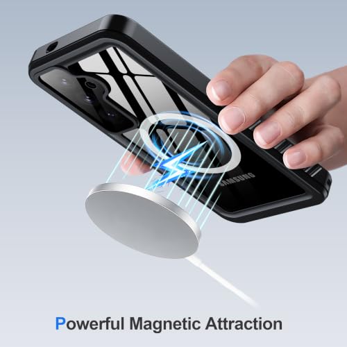 ANTSHARE IP68 Waterproof Case for Samsung Galaxy S24, Black/Clear - color: Black/Clear, size: S24