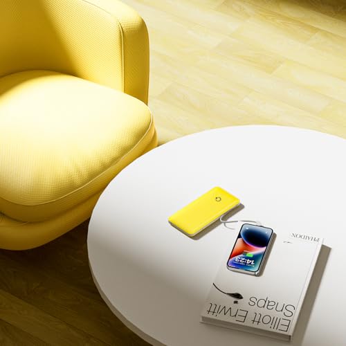Portable Charger with Built-in Cables and AC Wall Plug, USB C External Battery Pack, 10000mAh Travel Essentials Power Bank Compatible with iPhone17/16/15/14/13, Samsung Galaxy, Pixel,Tablet and More - color: Yellow