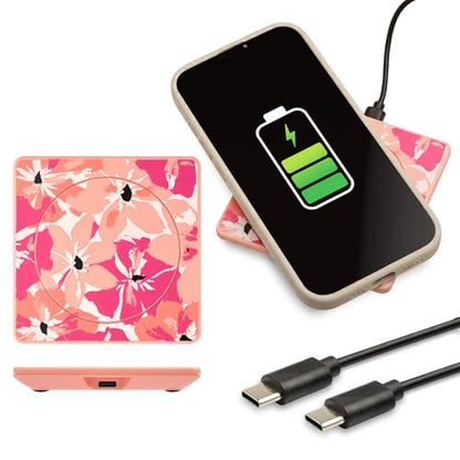 Thinking Gifts 15W Magnetic Wireless Charger, Charging Pad - Flamingo - color: Floral