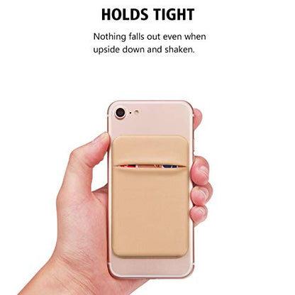 OBVIS Cell Phone Card Holder Stick On Wallet, Gold, 2 Pack - color: Gold
