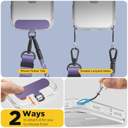 SURPHY Phone Lanyard Crossbody, Phone Strap with Light-Activated Strap - color: Purple