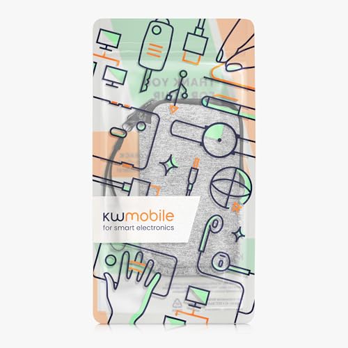 kwmobile Universal Phone Pouch Size L - 6.5" - Neoprene Smartphone Pouch with Zip - Water-Repellent Mobile Phone Case - Sleeve in Light Grey Matte/White - color: light grey matte / white, size: L - 6.5"
