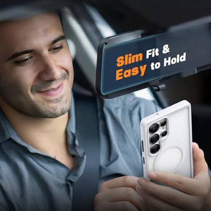 Maledan Shockproof Case for Samsung Galaxy S25 Ultra [Stain-Resistant] [Military-Grade Protection] [Compatible with MagSafe] [Anti-Yellowing] - Magnetic S25 Ultra Case Bumper Cover, StainGuard White - color: StainGuard Clean White