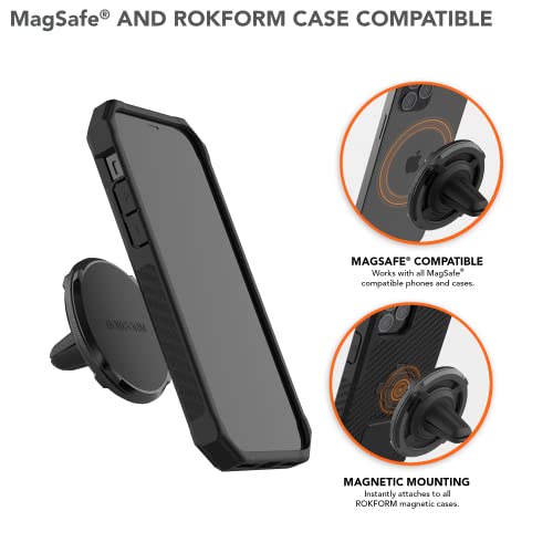 Rokform Dual Magnet Vent Phone Mount, Super Grip Clip (Black)