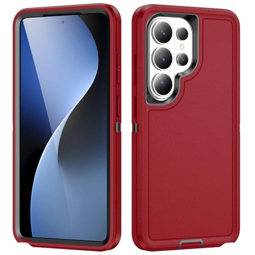 Shockproof Case for Samsung Galaxy S26 Ultra 6.9 inch,Heavy Duty Rugged Military Grade Protection,Hard Sturdy Phone Cover for Samsung S26 Ultra,Black Red - color: Black Red