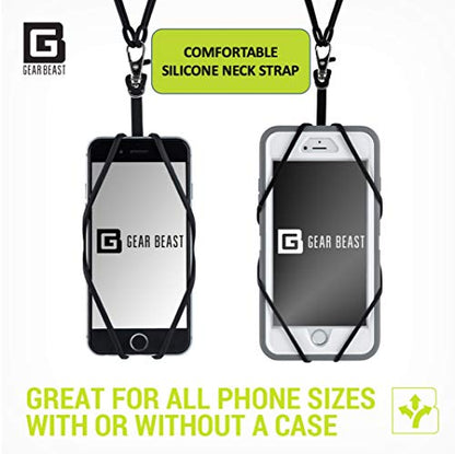 Gear Beast Cell Phone Lanyard - Universal Neck Phone Holder w/Card Pocket and Silicone Neck Strap - Compatible with Most Smartphones, Light Pink - color: Lightpink