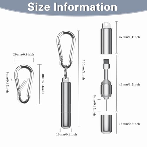 SIM Card Removal Tool - SIM Ejector Pin with Cleaning Brush and Small Carabiner Clip - 2 in 1 EDC Eject Pins Reset Needle for All Cell Phones