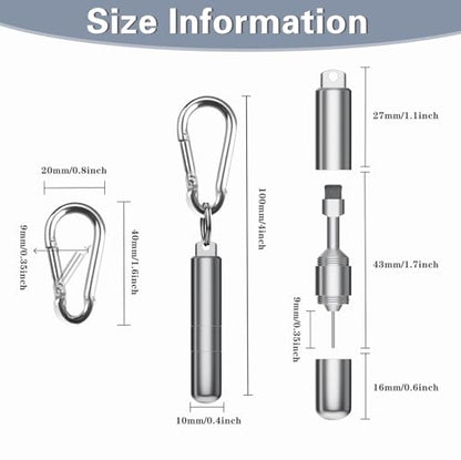SIM Card Removal Tool - SIM Ejector Pin with Cleaning Brush and Small Carabiner Clip - 2 in 1 EDC Eject Pins Reset Needle for All Cell Phones