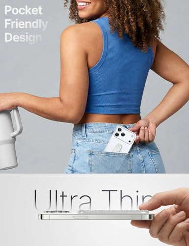 GripMate Phone Grip Holder, Finger Strap Stand, Cute Bling Sparkly, Metal Aluminum Alloy Kickstand with Soft TPU Loop - Universal Ultra Slim Comfortable Hand Grip for Smartphones, Glitter Silve - color: Glitter Silve
