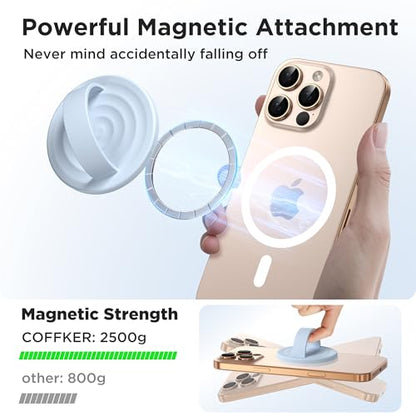 Magnetic Phone Grip for MagSafe, Silicone Ring Grip, Baby Blue - color: Baby Blue