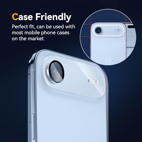 Camera Lens Protector for iPhone 17 Air 6.6",9H Tempered Glass，Ultra HD, Scratch Resistance Easy to Install，Case Friendly， 3-Pack - size: iPhone17 Air