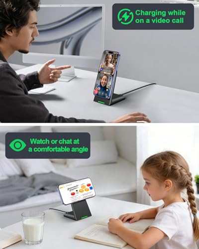 NANAMI 25W Magnetic Wireless Charger Stand, Fast Phone Charger for Magsafe - color: Black