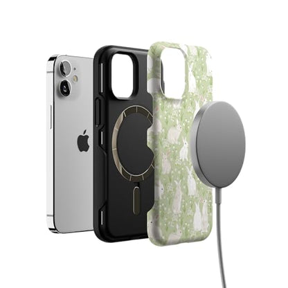 Casely iPhone 12 Mini Case | Hop to it | Green Bunny | Bold Protective Design | Compatible with MagSafe - color: Hop to it | Green Bunny, size: Iphone 12 Mini