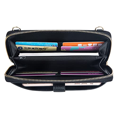 K . A Womens Wristlet Wallet Crossbody Bag Cellphone Purse Handbag RFID Card Slots 2 Strap Wrist - color: Rose Gold