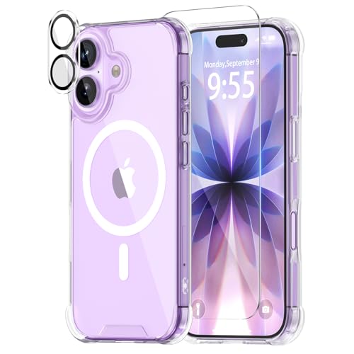 for iPhone 17 Case Clear with Airbag,Military-Grade Protection,Compatible with MagSafe[1 Screen Protector & 1 Camera Lens Protector] Magnetic Transparent Cover 6.3" - color: Clear Airbag, size: iPhone 17