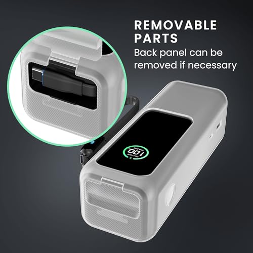 kwmobile Case Compatible with Anker Power Bank 25000mAh (A1695H11) - Portable Powerbank Cover - External Battery Charger Bag, Shockproof - Transparent - color: transparent