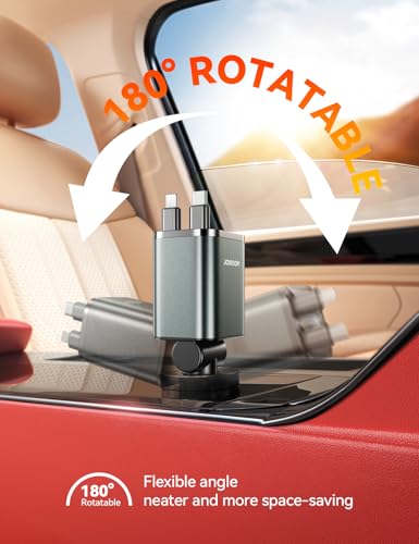 JOYROOM Retractable Car Charger 84W Car Charger USB C Fast Charge 4 in 1 - color: Gray