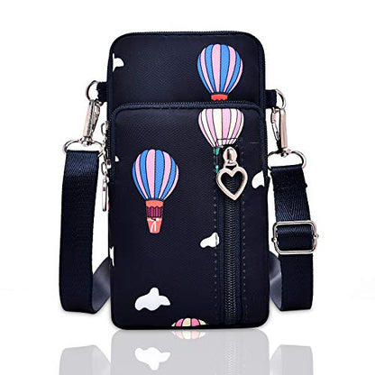 BIAOTIE Lightweight Small Crossbody bags Cell Phone Purses Travel Pouch Shoulder Bag for Women - color: Black Balloon
