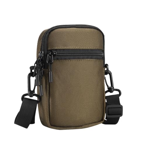 Multi-Functional Cell Phone Belt Holster, Water Repellent Nylon Crossbody Waist Bag Fits 7.2 Inch Phones, 4 Ways Wear Shoulder Hand Wrist Carry Pouch for Outdoor Travel Hiking(Green) - color: Green