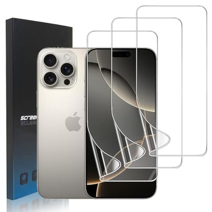 3 Pack for iPhone 16 Pro Screen Protector Flexible Soft - size: iPhone16 Pro
