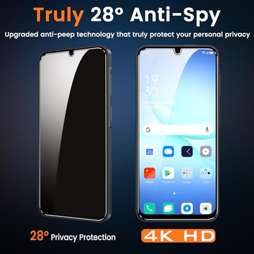 3+3 Pack for Samsung Galaxy A17 5G Privacy Screen Protector with Camera Lens Protector, Anti-Spy Tempered Glass Film, 9H Hardness, Anti-Scratch, Touch Sensitive - size: Galaxy A17