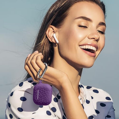 Compatible with AirPod Case 3rd Generation, Leopard Engraved Soft Silicone Skin Cover Full Protective Case,Compatible with Apple AirPod 3rd Generation Case,Front LED Visible - color: Darkpurple, size: AirPods 3rd Case