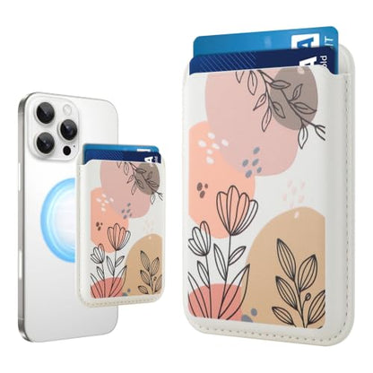 Compatible with MagSafe Wallet, Cute Floral Flower Pattern, Beige - color: Beige Floral