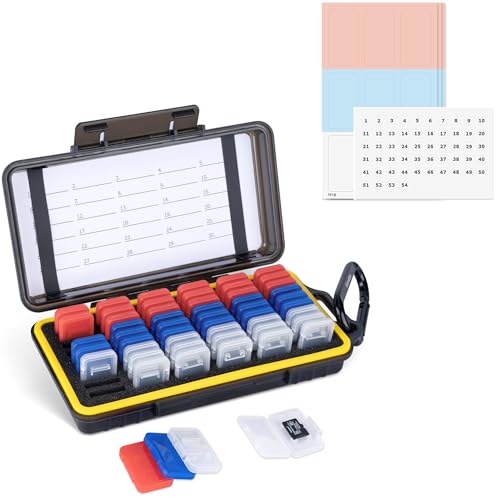 Dual Protect Micro SD Card Case with 54 PCS Clear Memory Card Holders - color: for 54 Micro SD（With Box）