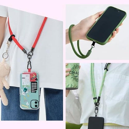 18PCS Phone Tether Tabs multi-color Universal Without Adhesive Phone Lanyard Patch Replacement Parts, nylon material Compatible with full protective case