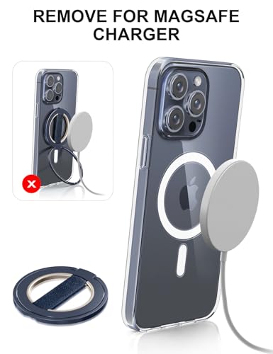 EWA MagOne Ultra for Magsafe Phone Grip Kickstand [Replaceable Elastic Finger Loop], Mag Safe Ring Holder Stand, Two-Sided Magnetic Phone Accessories for iPhone 17,16,15,14,13,12 Pro/Max/Plus-Blue - color: Blue
